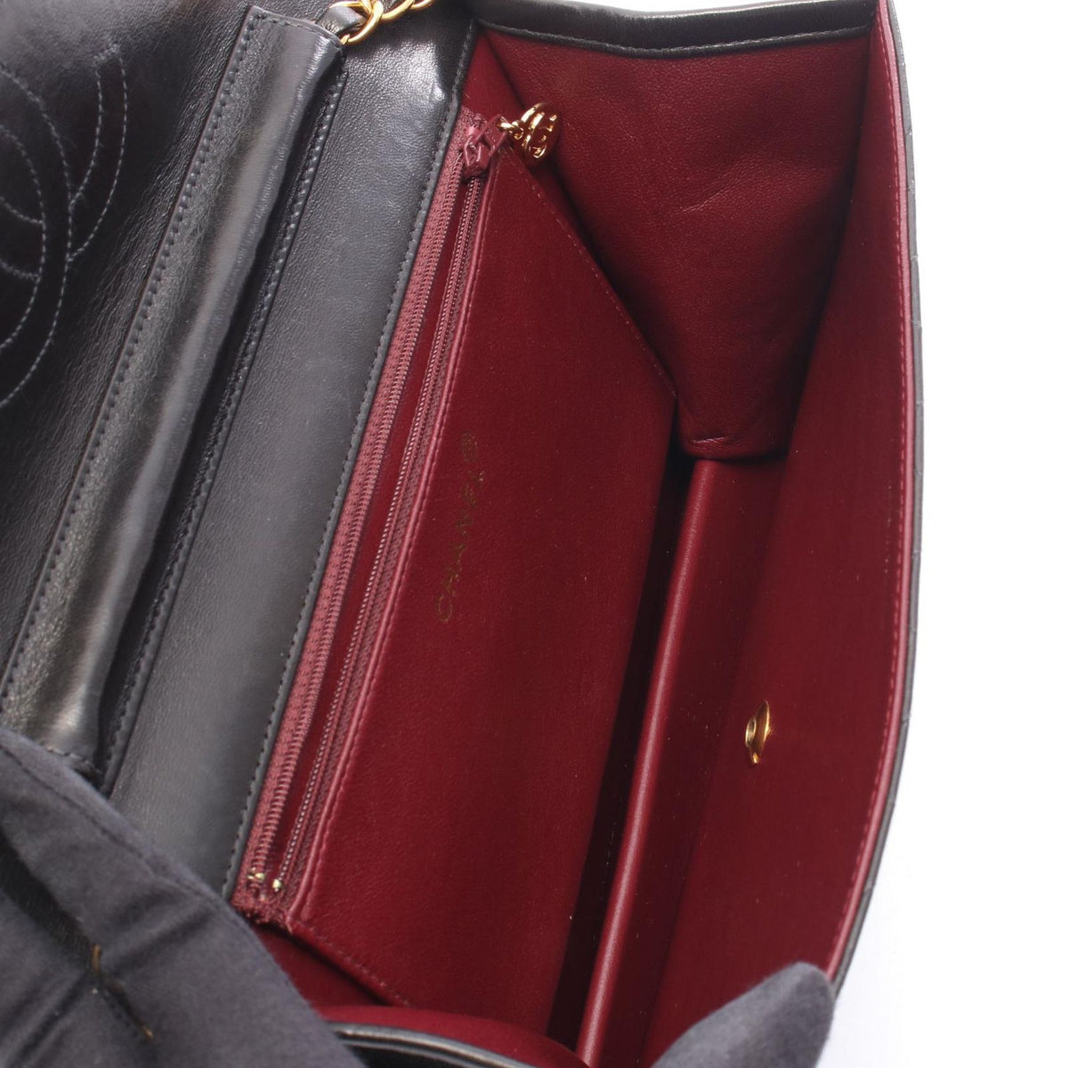 Chanel Shoulder Bag Quilted Black Lambskin Push Lock Chain — view 3