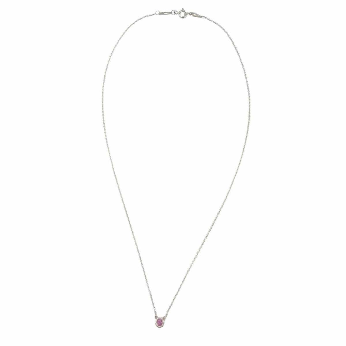 Tiffany & Co Elsa Peretti Color by the Yard Pendant 925 Pink Sapphire Silver — view 4