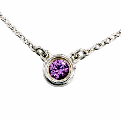 Tiffany & Co Elsa Peretti Color by the Yard Pendant 925 Pink Sapphire Silver