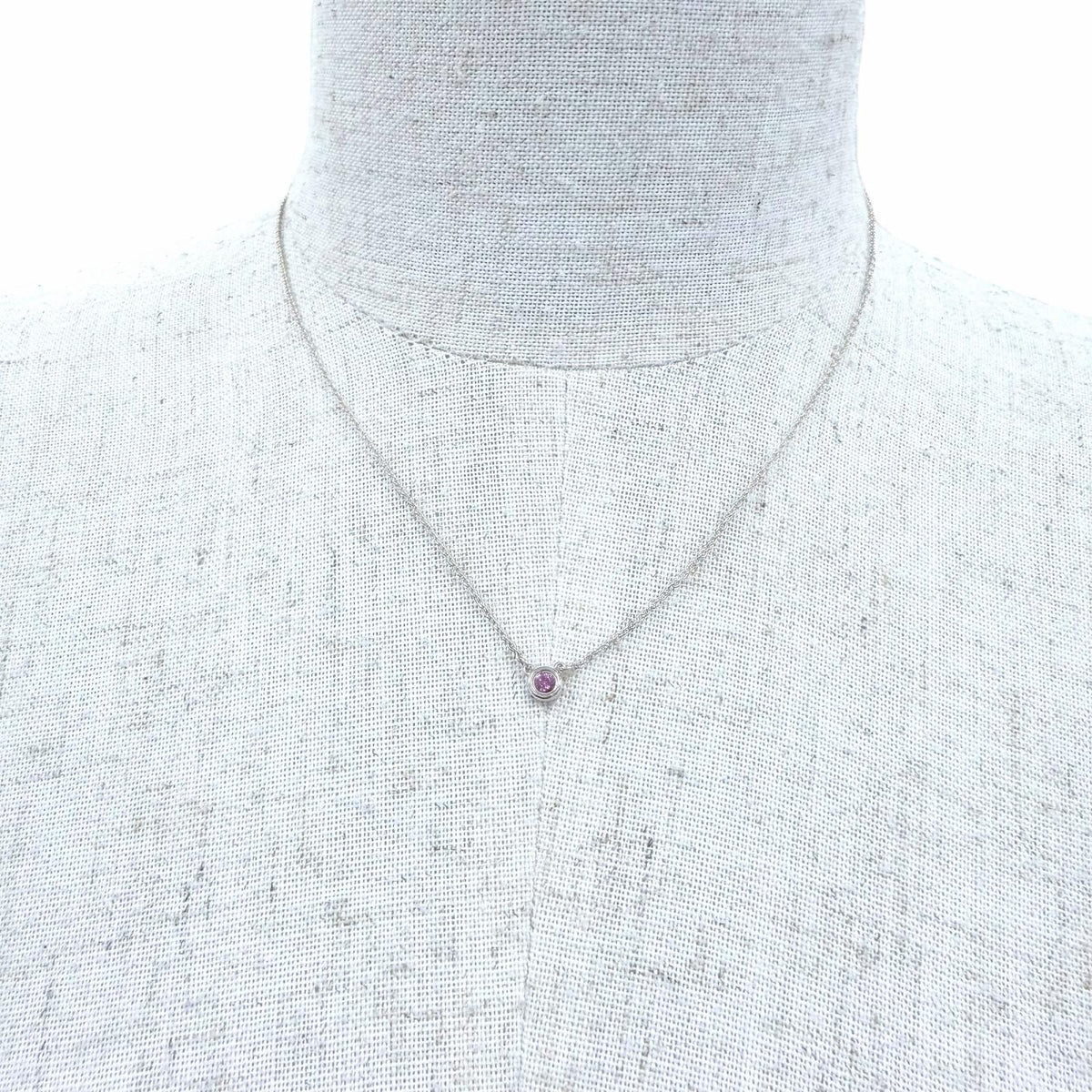 Tiffany & Co Elsa Peretti Color by the Yard Pendant 925 Pink Sapphire Silver — view 2