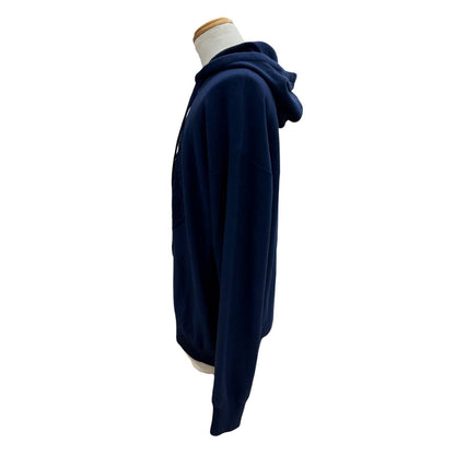 Versace Wool Cashmere Medusa Knit Hoodie Pullover Sweater Blue — view 3