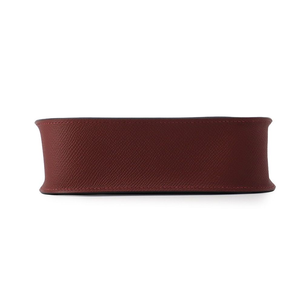 Hermes Shoulder Bag Evelyne TPM Sellier Rouge Ash Silver Epsom — view 3
