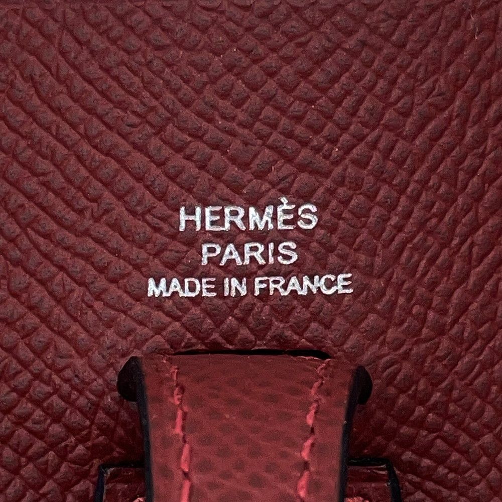 Hermes Shoulder Bag Evelyne TPM Sellier Rouge Ash Silver Epsom — view 5