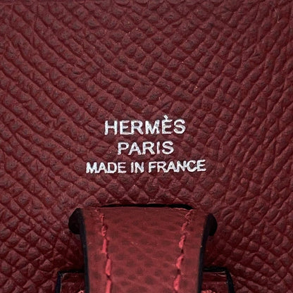 Hermes Shoulder Bag Evelyne TPM Sellier Rouge Ash Silver Epsom — view 5