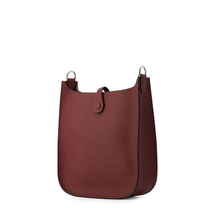 Hermes Shoulder Bag Evelyne TPM Sellier Rouge Ash Silver Epsom — view 2