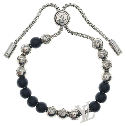 Louis Vuitton Beads Bracelet Silver Black