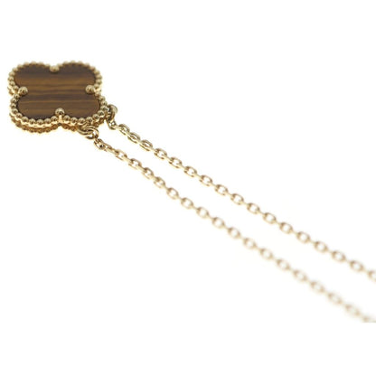Van Cleef & Arpels Vintage Alhambra Tiger's Eye Pendant Chain Yellow — view 5