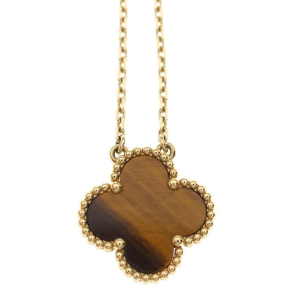Van Cleef & Arpels Vintage Alhambra Tiger's Eye Pendant Chain Yellow — view 3