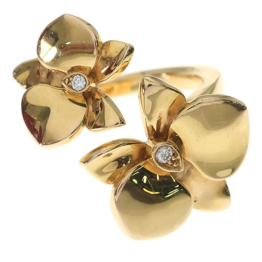 Cartier 18k Yellow Gold Caresse D'orchidees Par Ring Carre Diamond