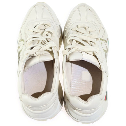 Gucci Logo Print Leather Low-Top Sneakers Ivory — view 4