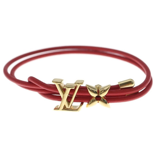 Louis Vuitton LV Blue Leather Bracelet Red Gold