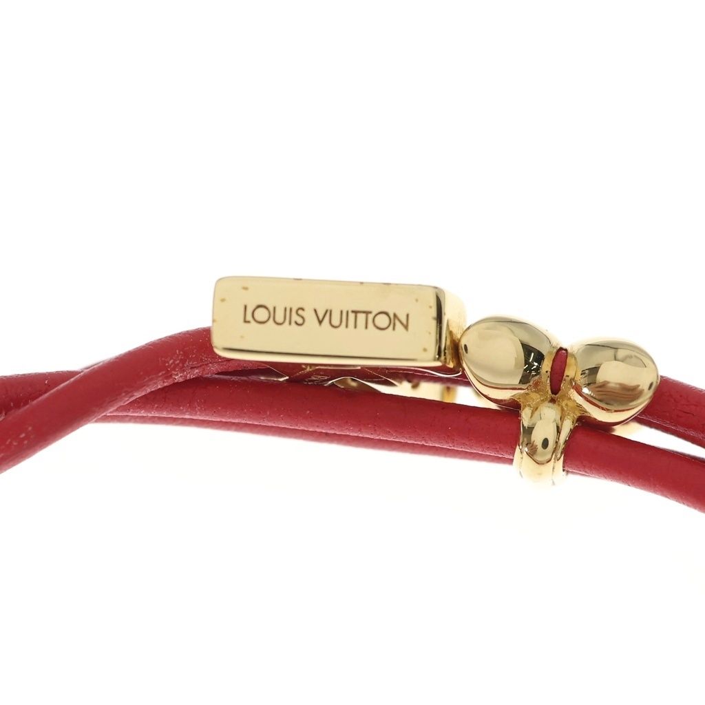 Louis Vuitton LV Blue Leather Bracelet Red Gold — view 5