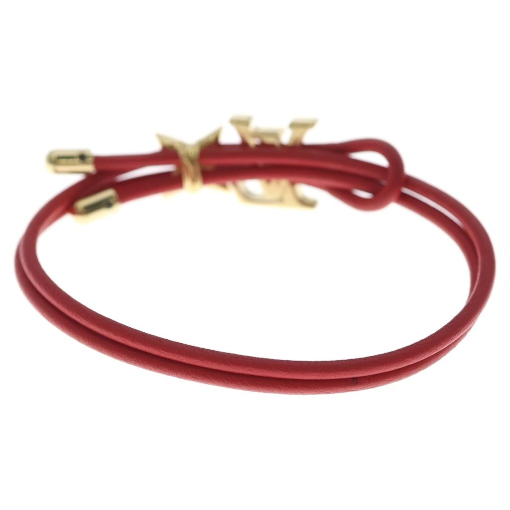 Louis Vuitton LV Blue Leather Bracelet Red Gold — view 2