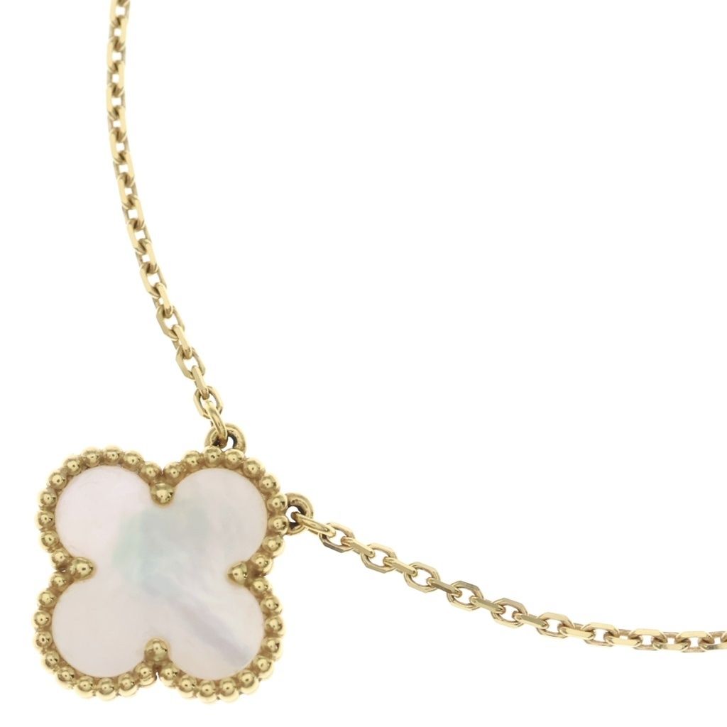 Van Cleef & Arpels Vintage Alhambra Mother of Pearl Necklace 18k Yellow Gold