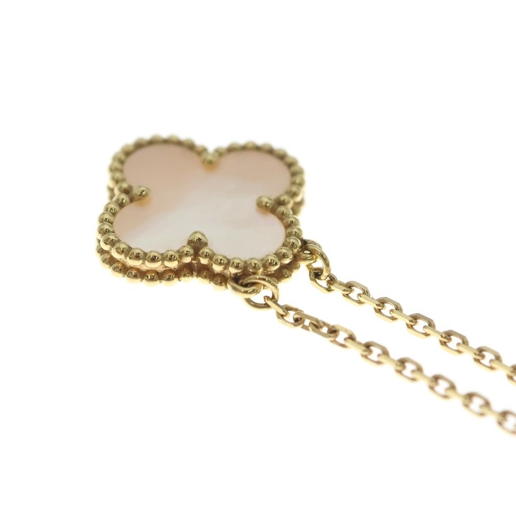 Van Cleef & Arpels Vintage Alhambra Mother of Pearl Necklace 18k Yellow Gold — view 5
