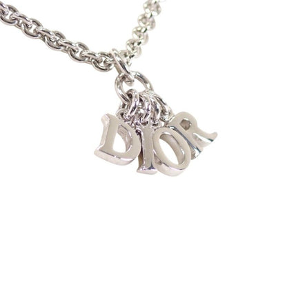Dior Vintage Logo Necklace Metal Silver Genus Simple — view 3