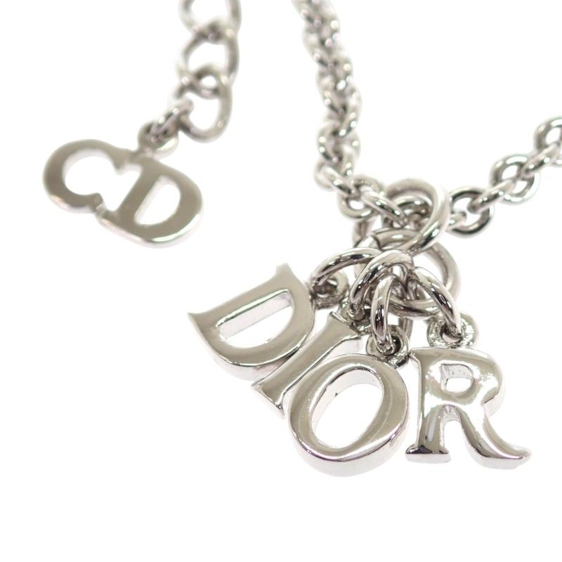 Dior Vintage Logo Necklace Metal Silver Genus Simple — view 7
