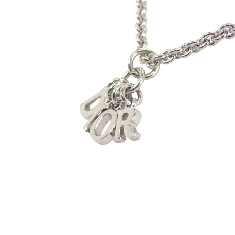 Dior Vintage Logo Necklace Metal Silver Genus Simple — view 4