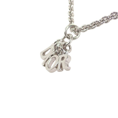Dior Vintage Logo Necklace Metal Silver Genus Simple — view 4