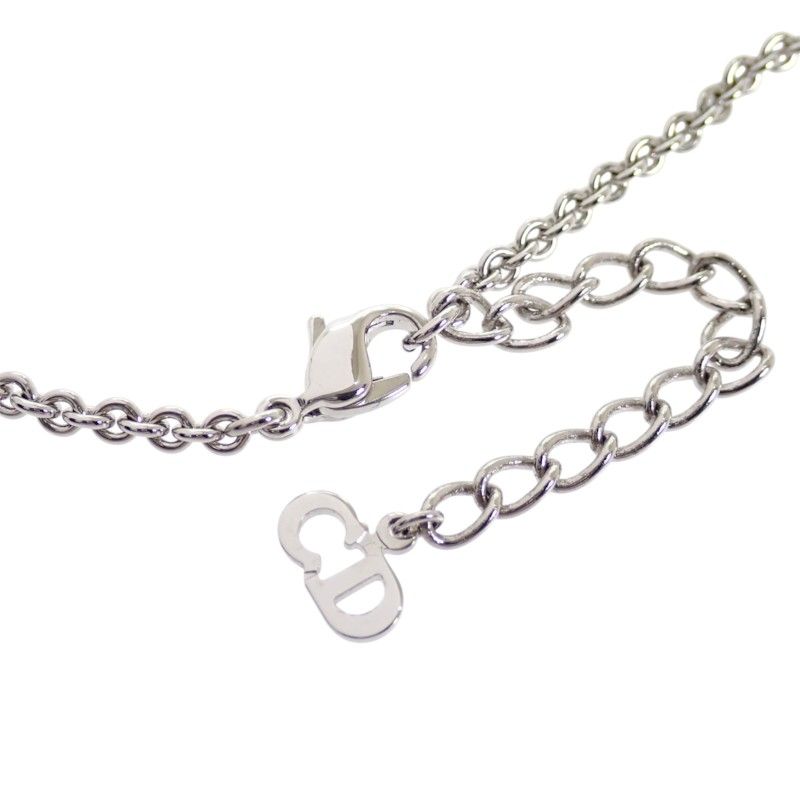 Dior Vintage Logo Necklace Metal Silver Genus Simple — view 8