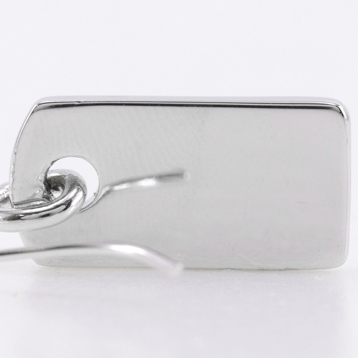 Dior Logo Plate Metal Rhinestone Silver Earrings — view 7