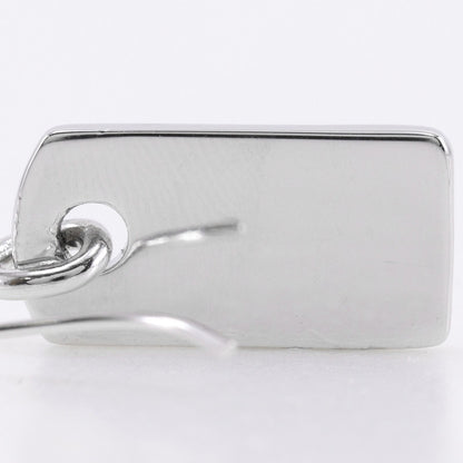 Dior Logo Plate Metal Rhinestone Silver Earrings — view 7