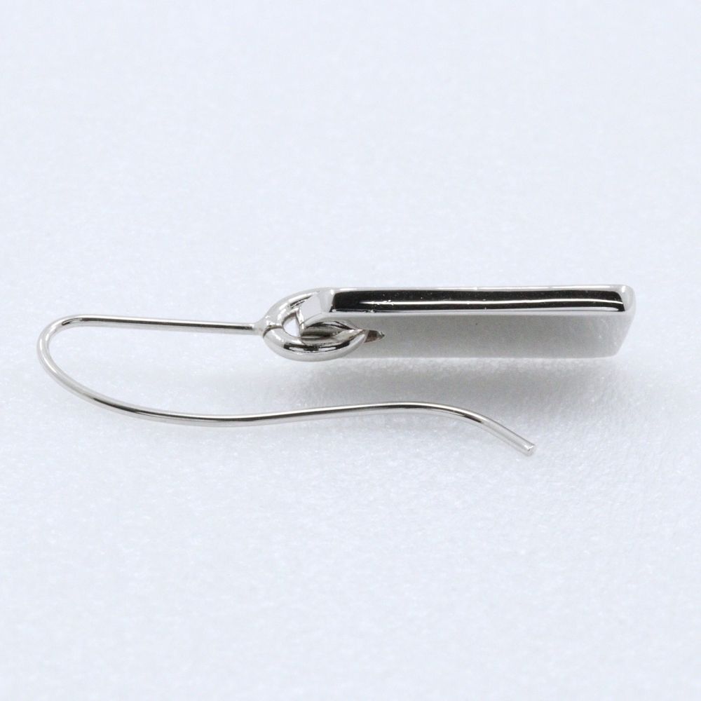 Dior Logo Plate Metal Rhinestone Silver Earrings — view 5