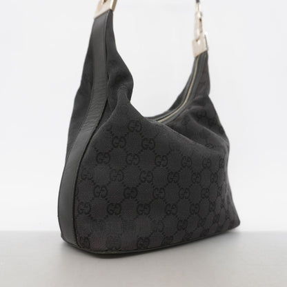 Gucci Shoulder Bag GG Canvas Black Silver — view 2