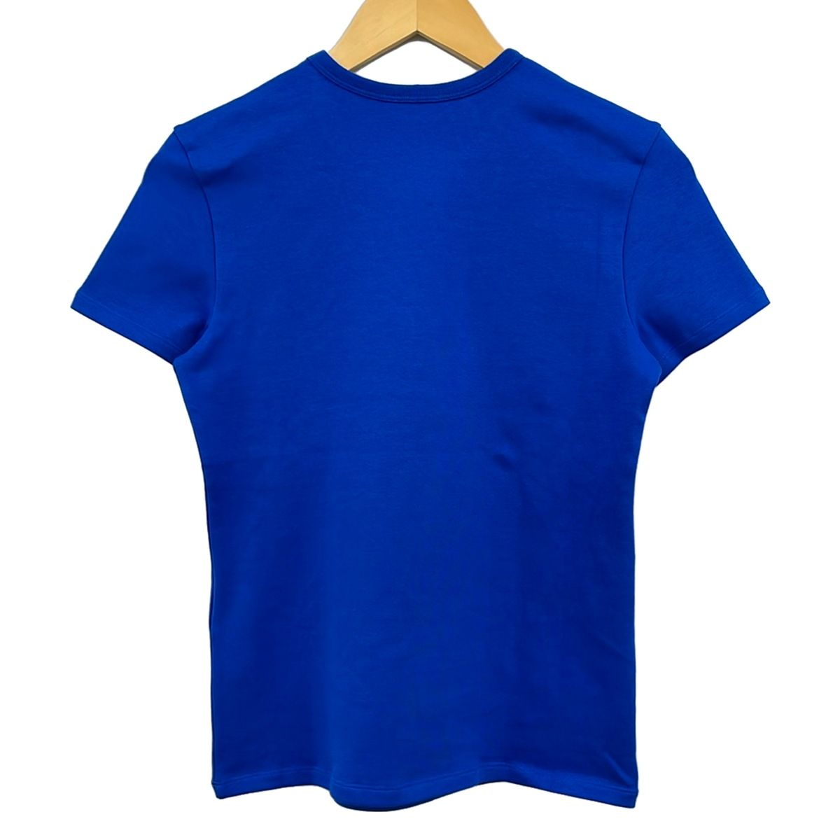 Celine Short Sleeve T-Shirt GG K4 Blue Logo Ribbed Cotton Jersey L — view 2