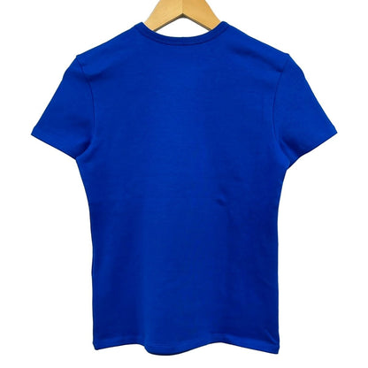 Celine Short Sleeve T-Shirt GG K4 Blue Logo Ribbed Cotton Jersey L — view 2