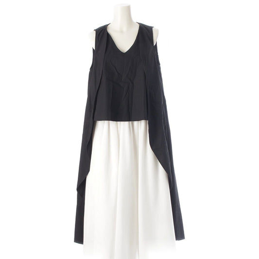 Hermes Cotton Layered Sleeveless Transformation Cloak Top Black 40