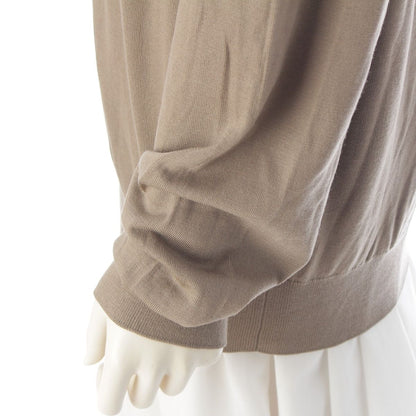 Hermes Wool Long Sleeve V-neck Knit Top Argil Gray Sweater — view 7