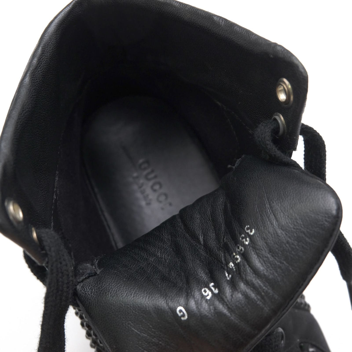 Gucci Sneakers High Cut Polyester Black Coda Crystal Satin Top Rhinestone — view 7