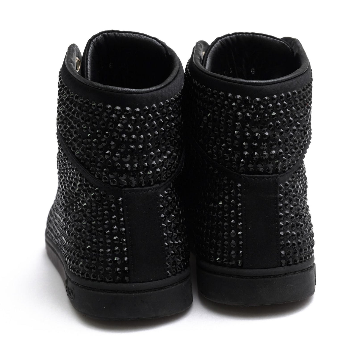 Gucci Sneakers High Cut Polyester Black Coda Crystal Satin Top Rhinestone — view 4