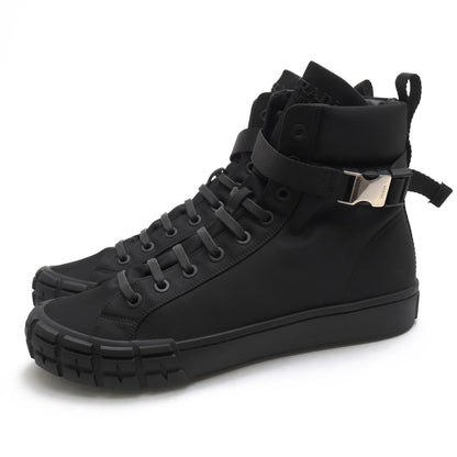 Prada Sneakers High Cut Nylon Black Re-Nylon Wheel Top Military