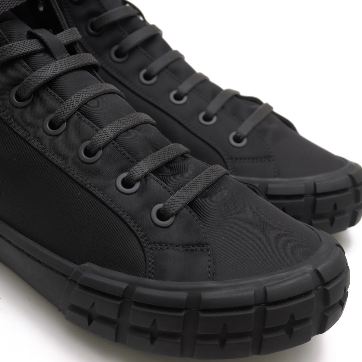 Prada Sneakers High Cut Nylon Black Re-Nylon Wheel Top Military — view 5