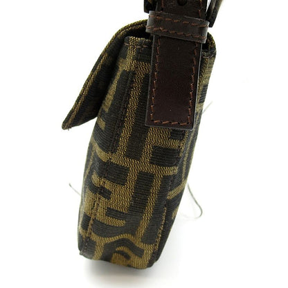 Fendi Zucca Mamma Bucket Canvas Leather Handbag Brown — view 3