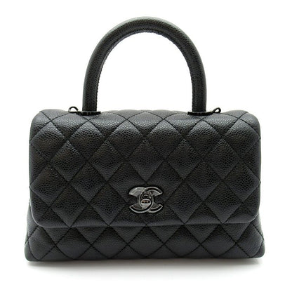 Chanel Coco Handle XS 2-Way Handbag So Black Caviar Leather