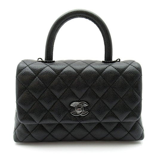 Chanel Coco Handle XS 2-Way Handbag So Black Caviar Leather