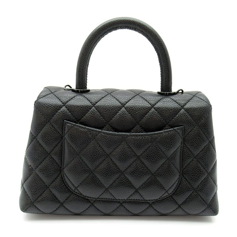 Chanel Coco Handle XS 2-Way Handbag So Black Caviar Leather — view 3