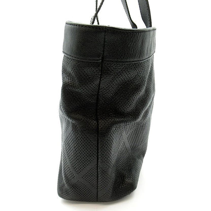Chanel CC Logo Perforated Tote Bag Leather Black — view 3
