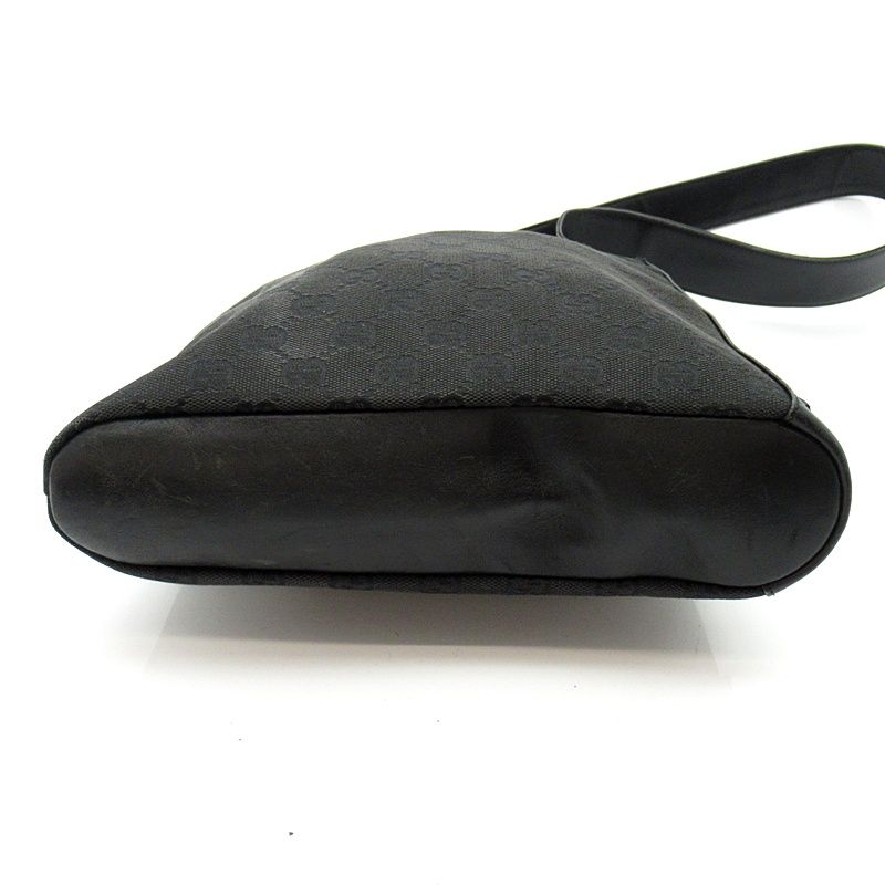 Gucci Shoulder Bag GG Canvas Leather Black — view 6