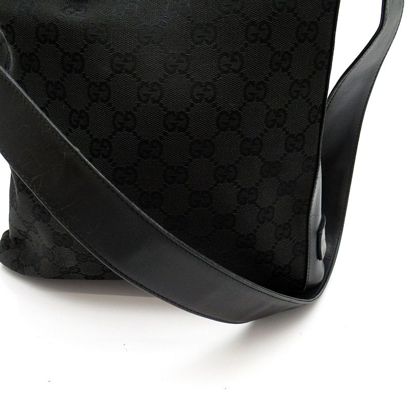 Gucci Shoulder Bag GG Canvas Leather Black — view 2