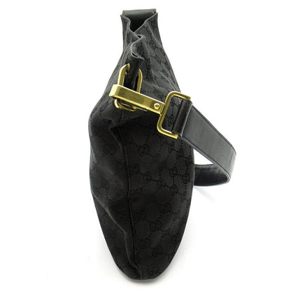 Gucci Shoulder Bag GG Canvas Leather Black — view 5