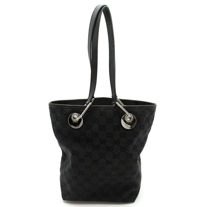 Gucci Tote Bag GG Canvas Leather Black — view 4
