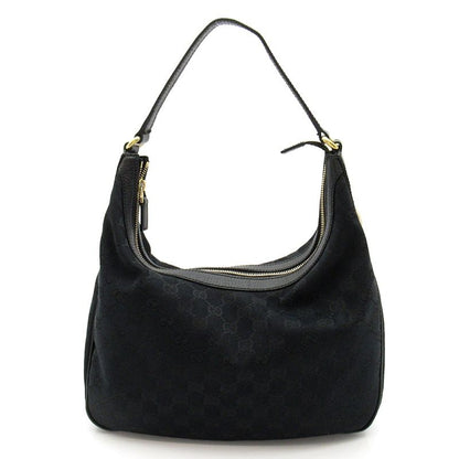 Gucci GG Canvas Leather Shoulder Bag Black