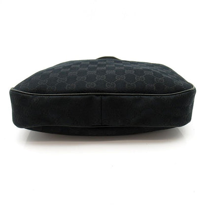 Gucci GG Canvas Leather Shoulder Bag Black — view 6