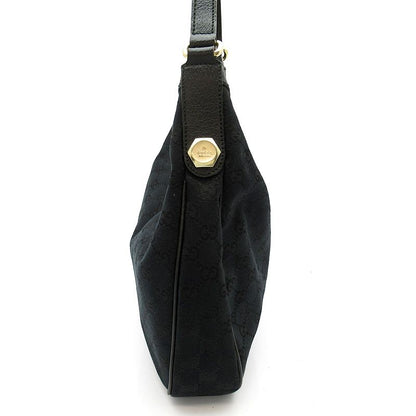 Gucci GG Canvas Leather Shoulder Bag Black — view 3