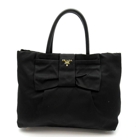 Prada Ribbon Handbag Nylon Black