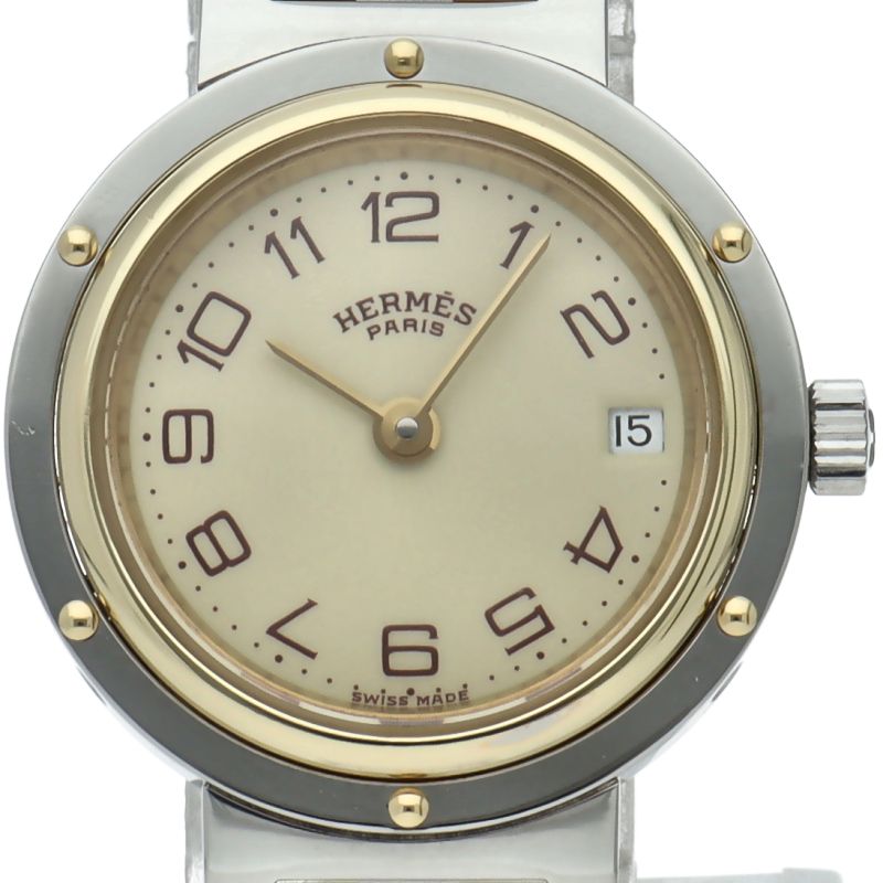 Hermes Clipper Watch SS Champagne